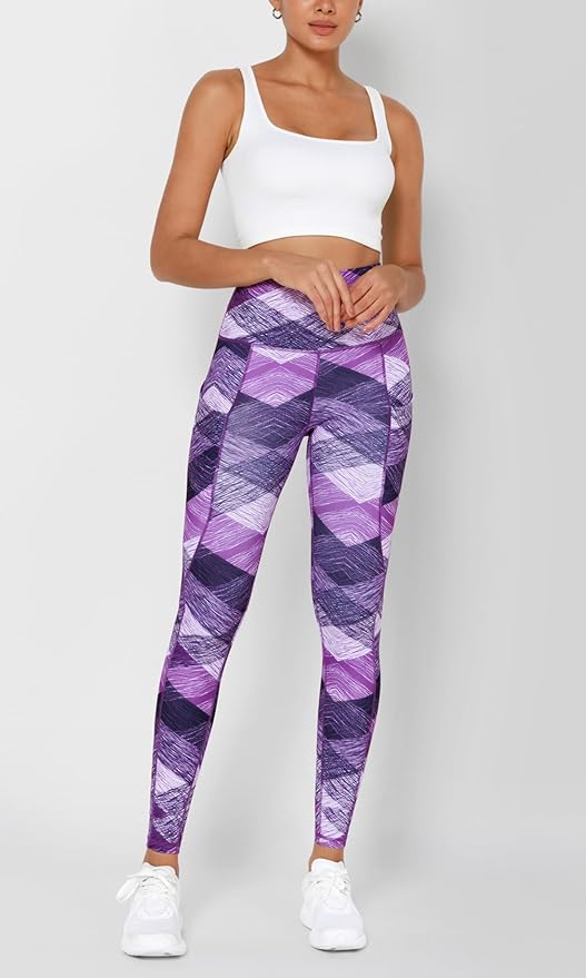 ODODOS Women's High Waisted Yoga Leggings with Pockets, Tummy Control Non See Through Workout Athletic Running Yoga Pants