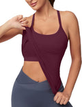 MathCat Workout Tank Tops for Women with Built in Bra, Sleeveless Gym Tops Seamless Racerback Athletic Yoga Shirts
