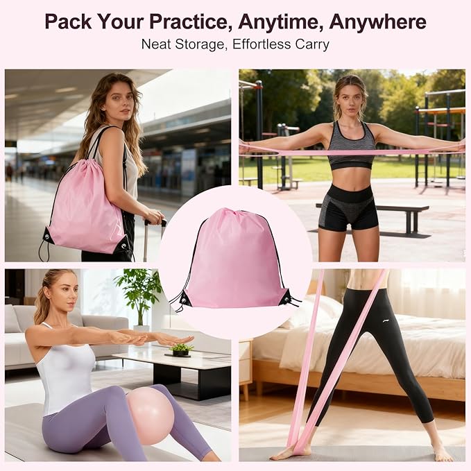 Pilates Kit, Home Pilates Workout Kit for Women, Pilates Equipment with Pilates Ring and Ball, Yoga Block & 5 Resistance Bands, Ankle Weights, Sliders & Grip Socks, Workout Guide Included