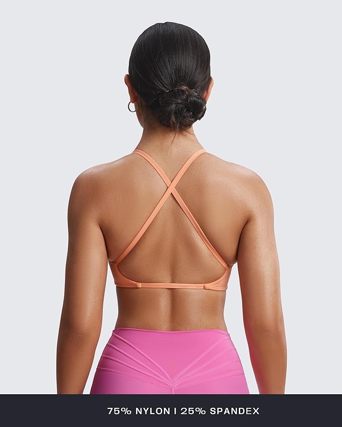 Aoxjox Women's Workout Sports Bras Fitness Metamorph Sienna Twist Bra Yoga Crop Tank