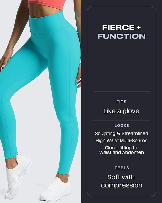 Aoxjox High Waisted Workout Leggings for Women Trinity Yoga Pants 26.5"