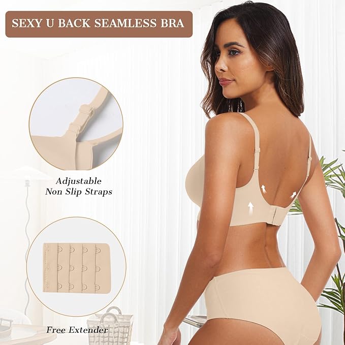 OEAK Womens Wireless Jelly Bras Comfortable Push Up Bra No Underwire Gel Bra Full Support Lift Everyday Seamless Tshirt Bras