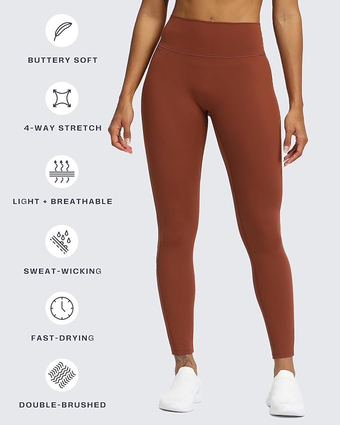 Aoxjox High Waisted Workout Leggings for Women Trinity Yoga Pants 26.5"