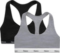 Hanes Women's Originals Racerback Bralette Pack, Breathable Stretch Cotton Bras, 2-Pack