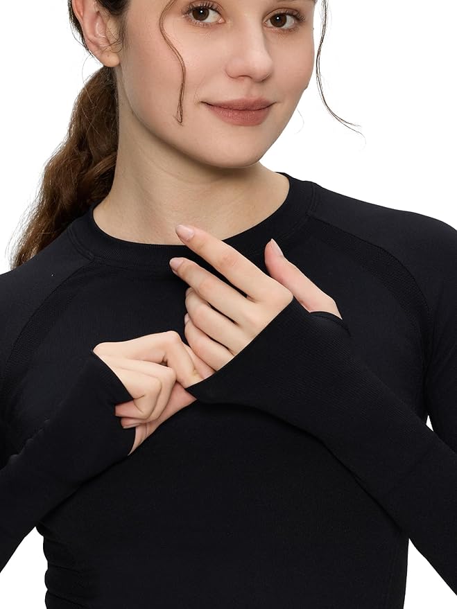 Long Sleeve Workout Tops for Women, Compression Shirt, Sports Running Shirt Breathable Athletic Top Slim Fit