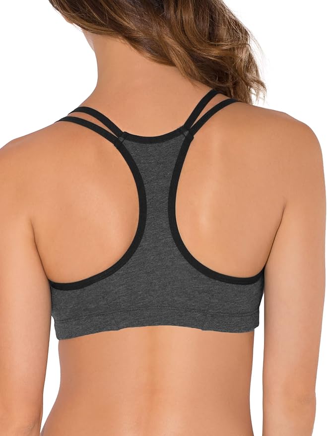 Fruit of the Loom Women's Spaghetti Strap Cotton Sports Bra - All-Day Comfort & Easy Movement