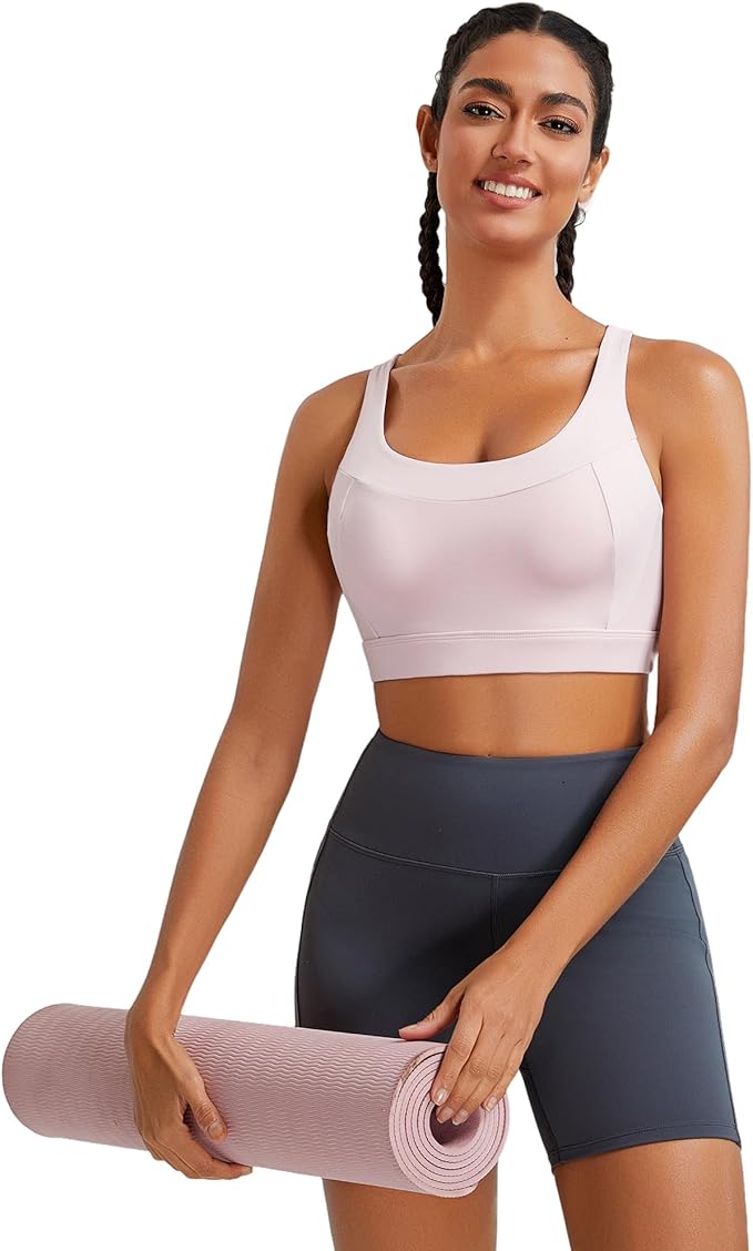 RUNNING GIRL Sports Bra for Women,Adjustable Straps Supportive High Impact Sports Bras for Women with Sewn in Pads