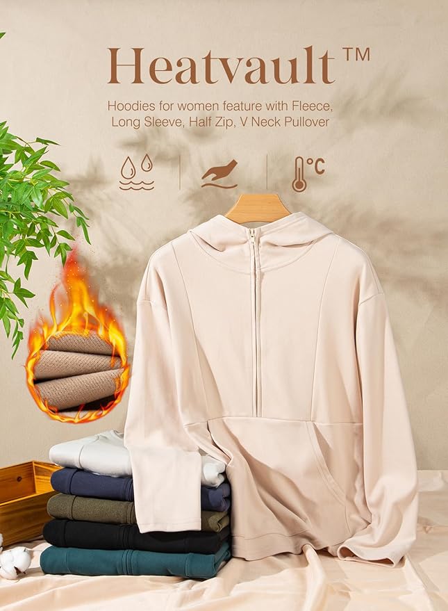 Dokotoo Hoodies for Women Soft Fleece Half Zip Up Hoodie Long Sleeve Casual Pullover Oversized Sweatshirt Hooded Tops