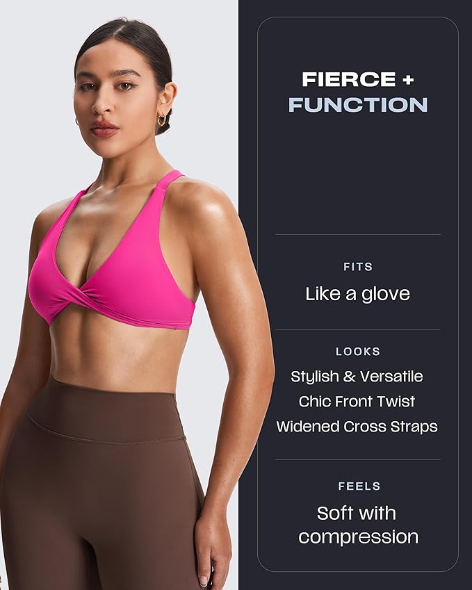 Aoxjox Women's Workout Sports Bras Fitness Satara Low Impact Bra Yoga Crop Tank