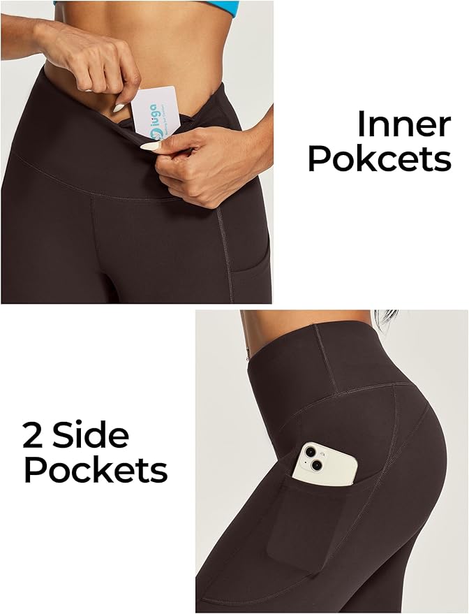 IUGA High Waisted Yoga Pants for Women with Pockets Capri Leggings for Women Workout Leggings for Women Yoga Capris