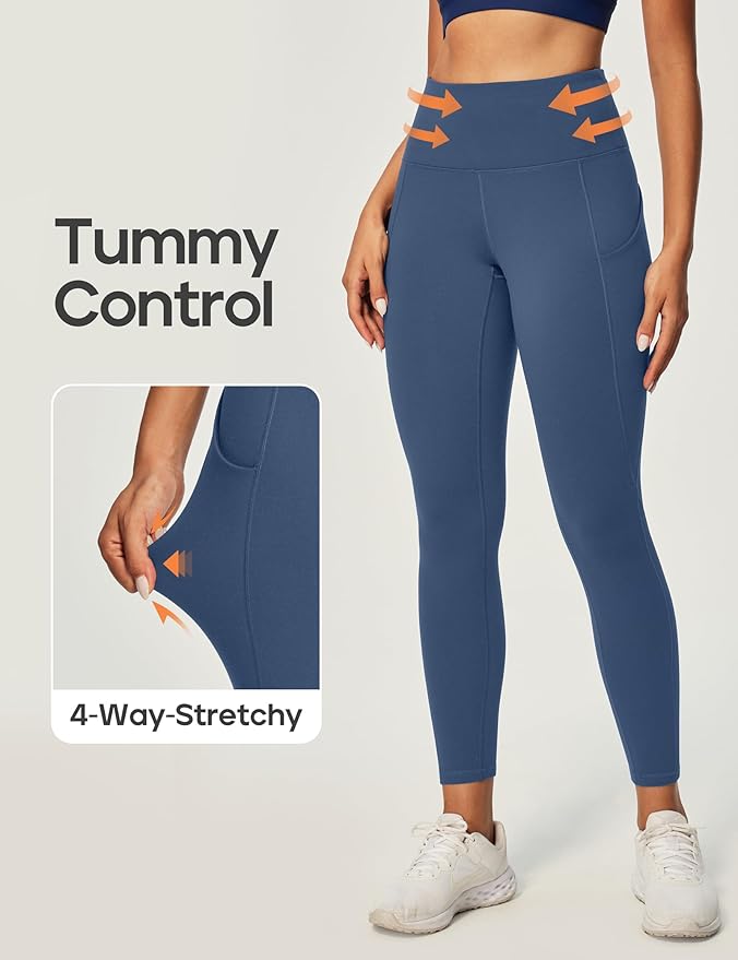 Ewedoos Leggings with Pockets for Women High Waisted Athletic Workout Compression Leggings Tummy Control Yoga Pants Women