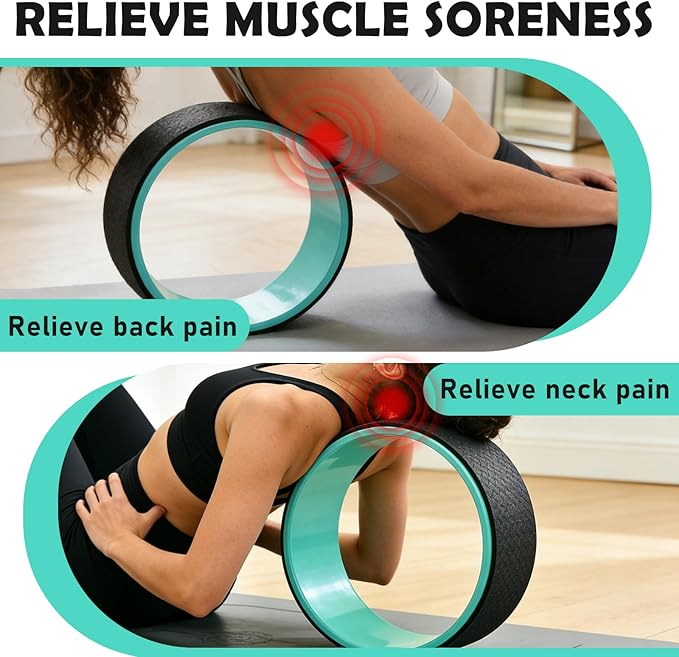 NGT Yoga Wheel 13 inch Yoga Wheel for Back Pain Strongest and Most Comfortable Dharma Yoga Prop Wheel with Free Yoga Bands