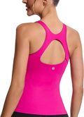 RUNNING GIRL Workout Tank Tops with Built in Bras for Women,Compression Shirt Strappy Back Athletic Yoga Tops
