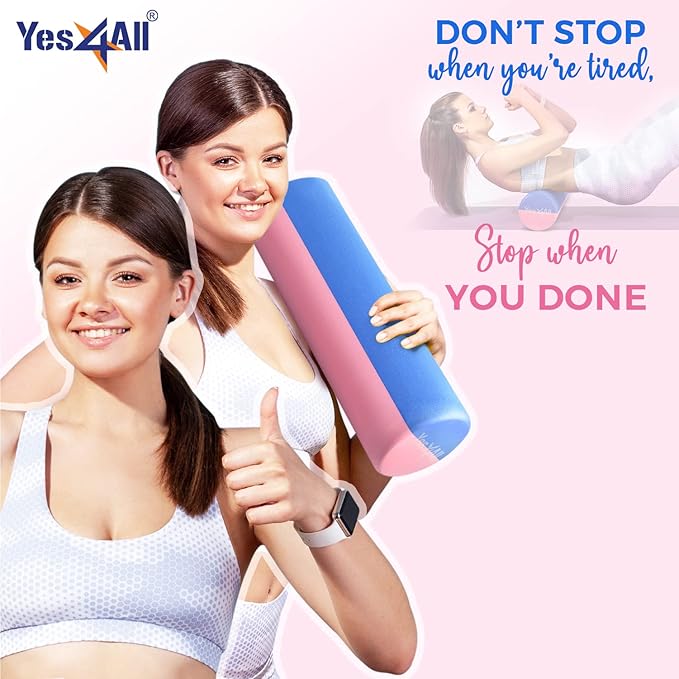 Yes4All EVA Firm Foam Rollers for Yoga & Pilates, Available in 12, 18, 24, 36 inch, Yoga Roller for Massage, Stretching, Core Strengthening