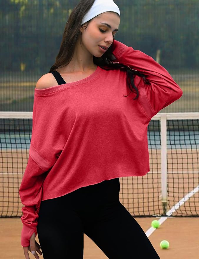 UNIANKIYA Open Back Workout Tops for Women Long Sleeve Cropped Athletic Clothes Gym Running Yoga Low Impact Sports T Shirts