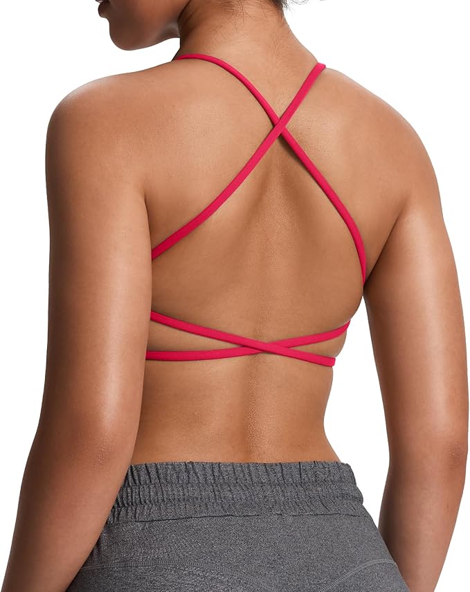 Aoxjox Women's Workout Sports Bras Fitness Trinity Ivy Low Impact Bra Yoga Crop Tank
