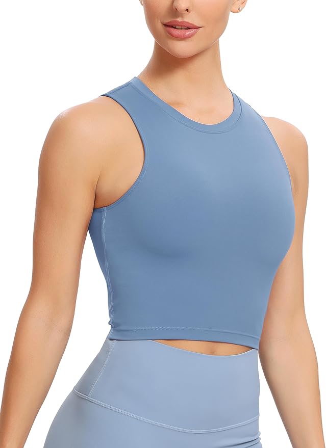 Natural Feelings Nudi Sports Bras for Women Removable Padded Yoga Tank Tops Sleeveless Fitness Workout Crop Tops