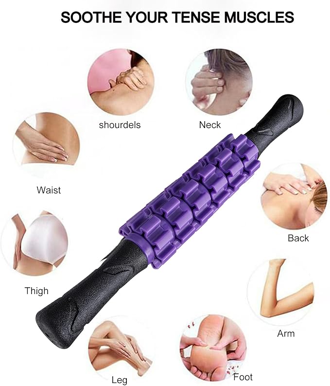 Muscle Roller Stick Massager for Leg & Body, Lymphatic Body Roller Liposuction Massager Stick Relief Sore Muscle Tightness for Athletes, Yoga, Physical Therapy Liposuction