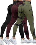 CHRLEISURE Workout Leggings Sets for Women, Gym Scrunch Butt Butt Lifting Seamless Leggings 3 Piece