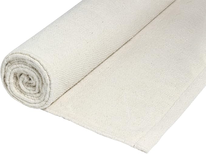 Live Well 360 Handmade Organic Cotton Yoga Mat - Non-Toxic, Chemical-free and All Natural Cloth Yoga Mat - Exercise, Workout, & Fitness Rug - Woven Material - Absorbent & Washable - 78" x 27"