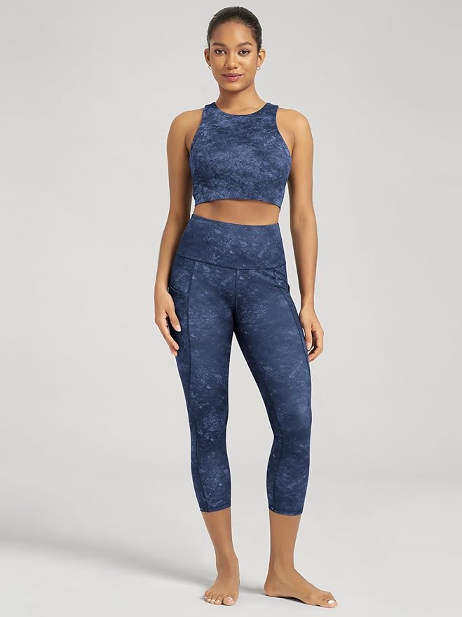 ODODOS Women's High Waisted Yoga Leggings with Pockets, Tummy Control Non See Through Workout Athletic Running Yoga Pants