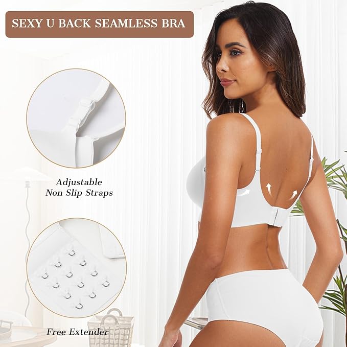 OEAK Womens Wireless Jelly Bras Comfortable Push Up Bra No Underwire Gel Bra Full Support Lift Everyday Seamless Tshirt Bras