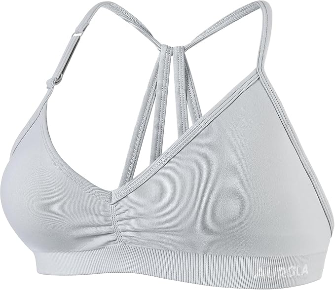 AUROLA Mercury Workout Sports Bras Women Athletic Removable Padded Backless Strapy Minimal Crop Top