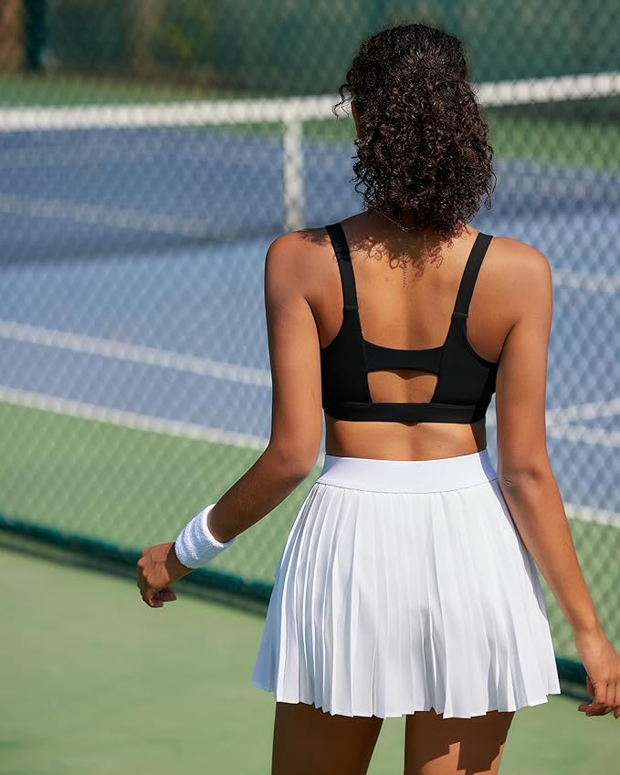 RUNNING GIRL Sports Bra for Women High Support, Molded Cup High Impact Sports Bras with Sewn in Pads