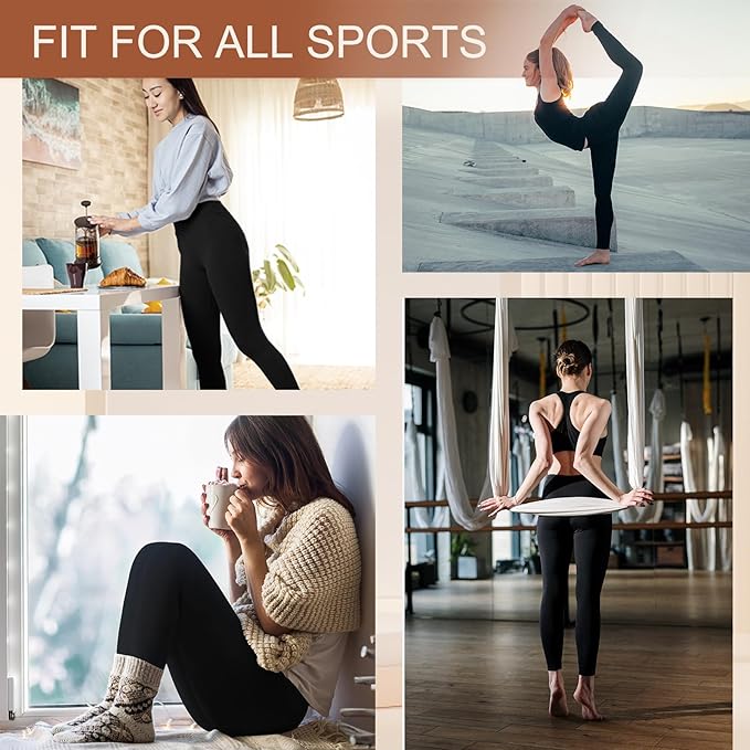 SINOPHANT 3 Pack Leggings for Women - High Waisted Buttery Soft Yoga Pants for Workout Athletic Sports