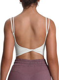 Aoxjox Women's Workout Sports Bras Fitness Yoga Crop Tank Metamorph Twist Back Cami