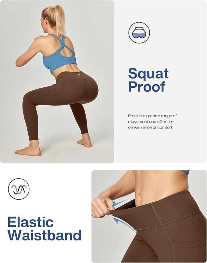 Heathyoga Leggings with Pockets for Women Tummy Control High Waisted Yoga Pants Women Compression Workout Leggings