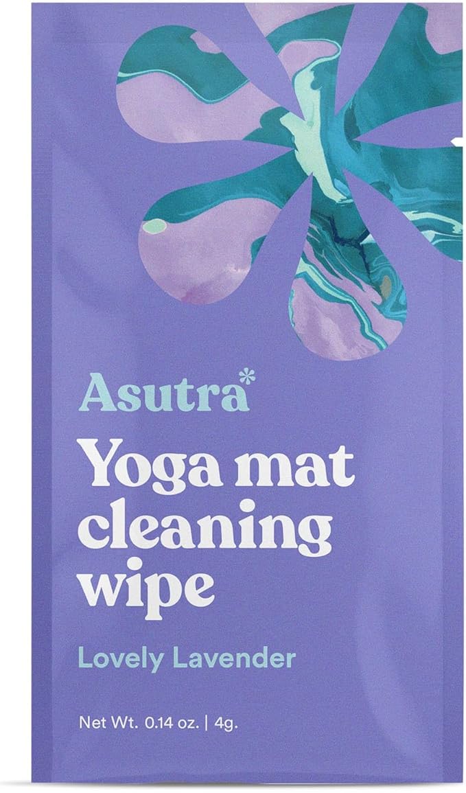 ASUTRA Yoga Mat Cleaning Wipes (Lovely Lavender), Individually Wrapped Wipes, 2 Boxes (30 Each) - No Slippery Residue, Deep-Cleansing for Fitness Gear & Gym Equipment
