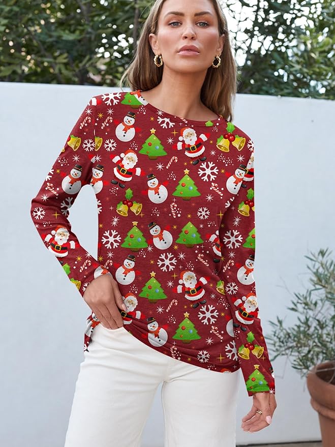 AUTOMET Women‘s Basic Long Sleeve Crewneck, Plus Size Winter & Spring Top, Casual Fall Tee for Teacher & Everyday Outfits