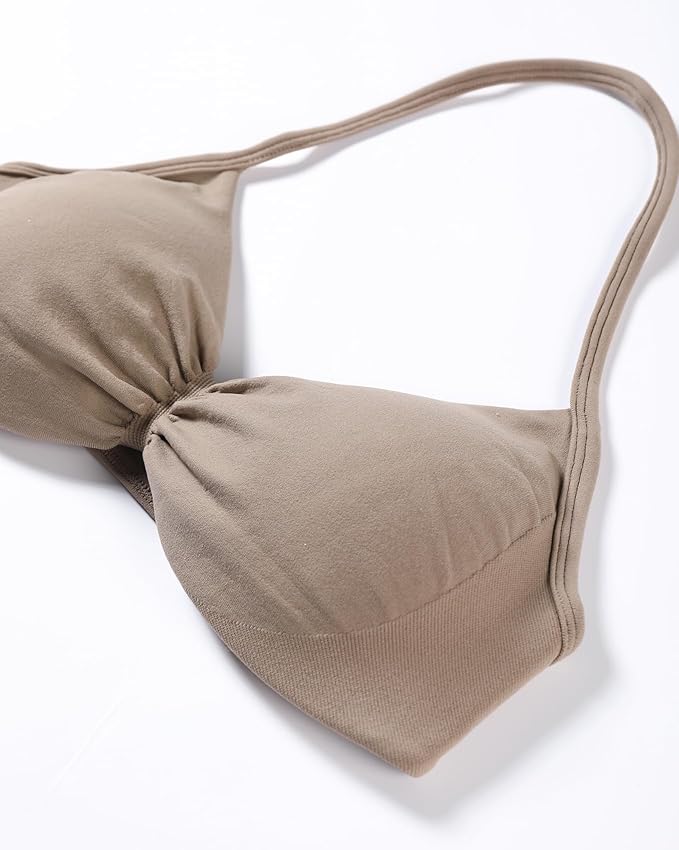 AUROLA Influence Strappy Bra Sports Bras for Women, Backless Padded Impact Strappy Bra Workout Gym Yoga with Removable Cups