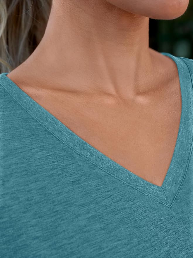 AUTOMET T-Shirts Short Sleeve V Neck Tees Tops for Women Fashion Trendy Lightweight Soft Casual Summer Outfits Clothes 2026