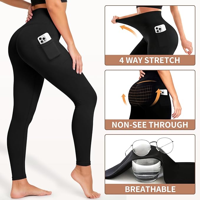 Laite Hebe Leggings for Women - High Waisted Full Length Buttery Soft Yoga Pants for Workout Athletic Daily