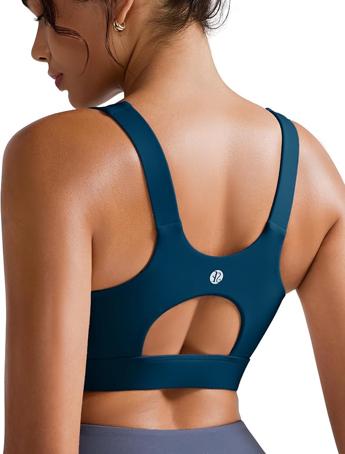 RUNNING GIRL High Impact Sports Bras for Women,Racerback Running Bra Workout Crop Tank Tops Longline Sports Bra Push up