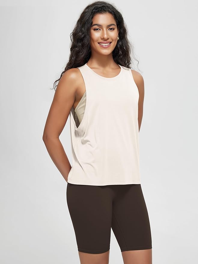 ODODOS 3-Pack Loose Tank Tops for Women Sleeveless Gym Athletic Workout Tops Yoga Shirts