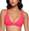 INGIA Womens Deep V-Neck Sports Bra Padded Low Impact Fitness Yoga Bra U Back Wireless Workout Bra Contour Crop Top