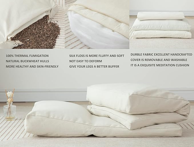 Meditation Cushion,Meditation Pillow and Zabuton 2-in-1 Portable Design(50 * 70CM).