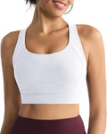 RUNNING GIRL Sports Bras for Women High Support,Racerback High Impact Grey Sports Bra Moulded Cup Workout Bra Push up