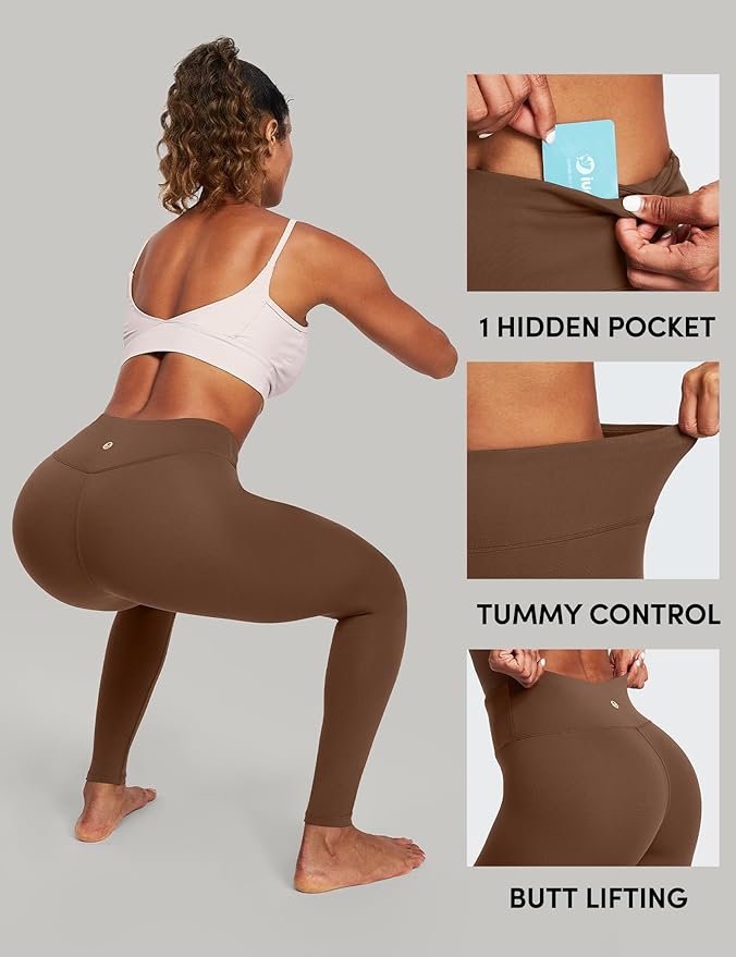 IUGA High Waisted Leggings for Women Running Workout Leggings with Inner Pocket Yoga Pants for Women