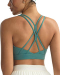 RUNNING GIRL Sports Bras for Women,Strappy Crisscross Back Padded Low Impact Running Sports Bra with Removable Cups