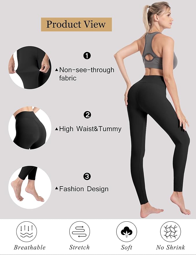 Natural Feelings Buttercloud High Waisted Leggings for Women Ultra Soft Stretch Slim Yoga Leggings