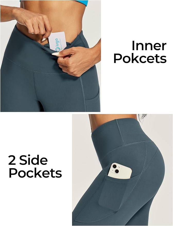 IUGA High Waisted Yoga Pants for Women with Pockets Capri Leggings for Women Workout Leggings for Women Yoga Capris
