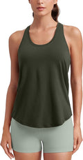CRZ YOGA Pima Cotton Racerback Tank Tops for Women - Workout Athletic Casual Soft Scoop Neck Sleeveless Shirts