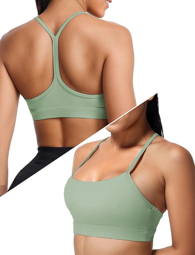 Buauty Sports Bra for Women, Y Back Light Support Workout Bra with Removable Pads for Yoga Pilates Gym