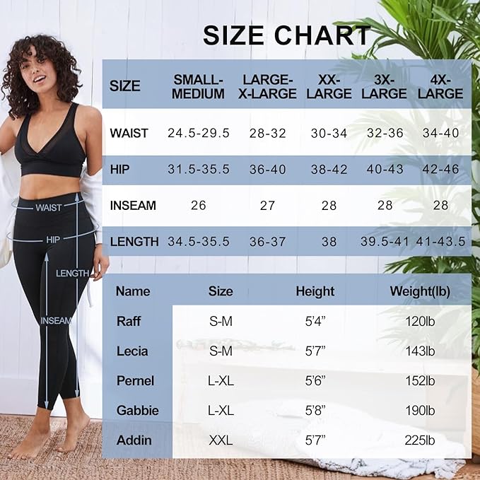 3 Packs Leggings with Pockets for Women, Soft High Waisted Tummy Control Workout Yoga Pants