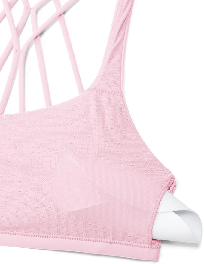 CRZ YOGA Womens Naked Feeling Criss Cross Sports Bra - Strappy Back Padded Medium Support Wireless Gym Cami Workout Yoga