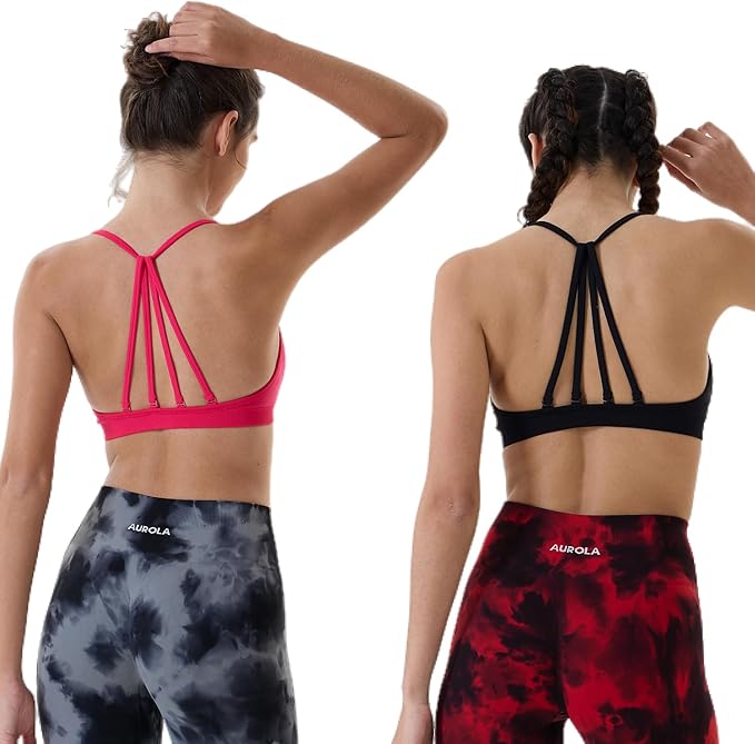AUROLA Mercury Workout Sports Bras Women Athletic Removable Padded Backless Strapy Minimal Crop Top